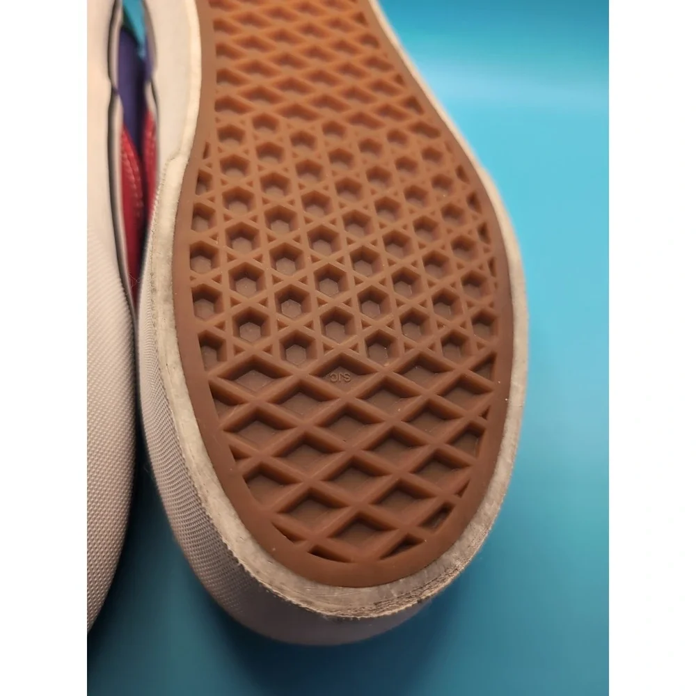 platform multicolor red purple green vans is mens‎ 6 women's 7.5